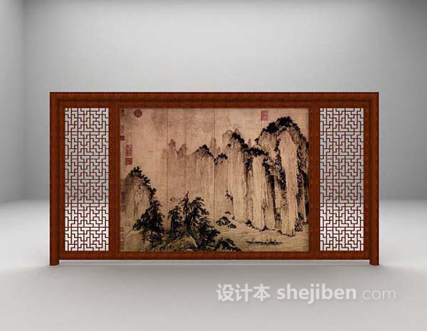 棕色背景墙推荐3d模型下载