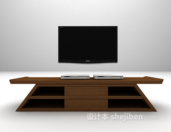 棕色电视柜推荐3d模型下载