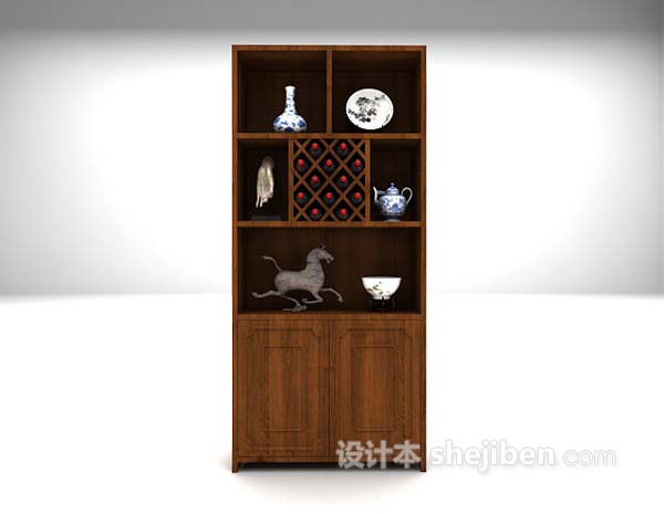 木质展示柜推荐3d模型下载