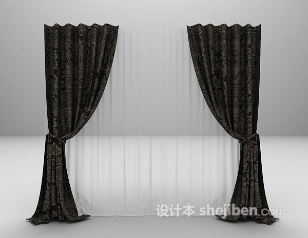 窗帘3d模型下载