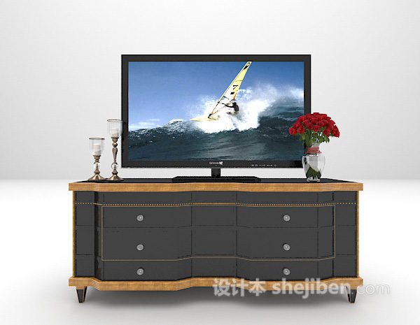 欧式电视柜max3d模型下载