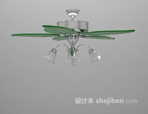 风扇吊灯3d模型下载