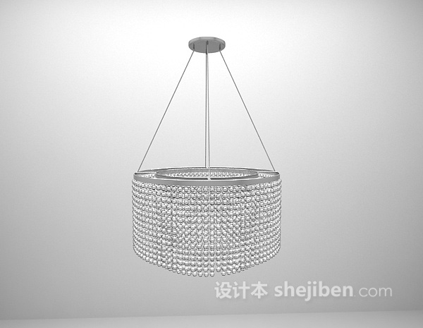 简约圆形水晶吊灯3d模型下载