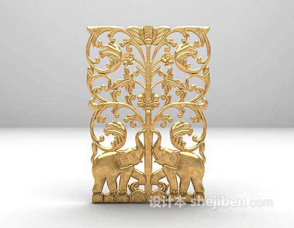 东南亚屏风3d模型下载