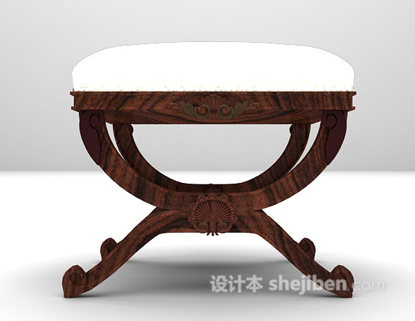 欧式矮凳3d模型下载