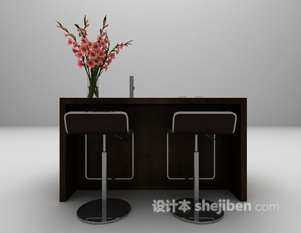 现代吧台椅免费3d模型下载