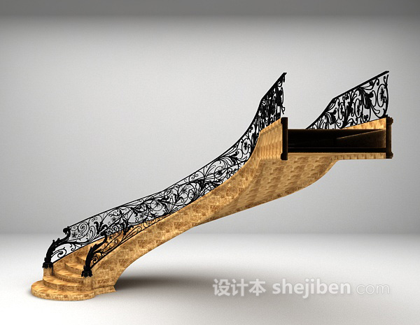 石材楼梯3d模型下载