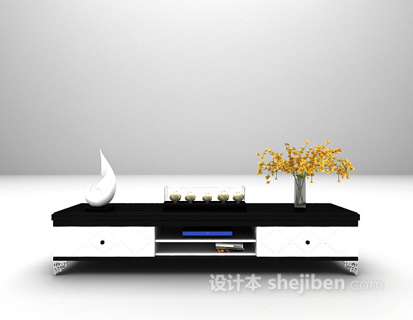 欧式电视柜3d模型下载