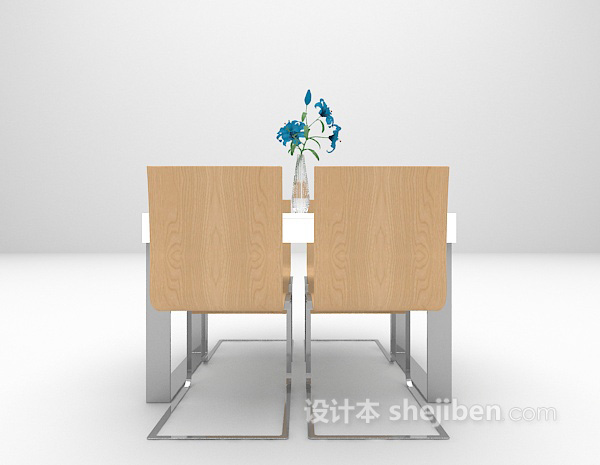 2015白色餐桌组合欣赏3d模型下载