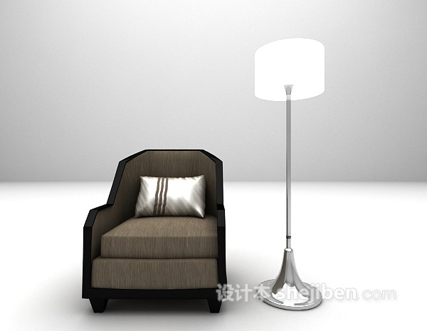 布艺单人沙发3d模型下载