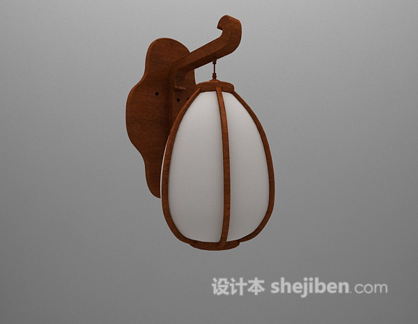 中式壁灯3d模型下载