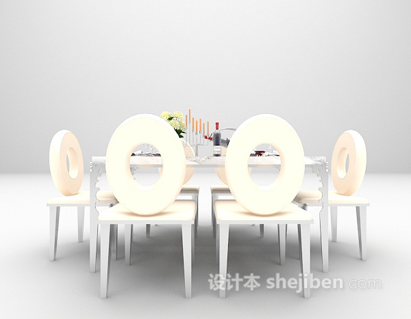 欧式餐桌3d模型下载