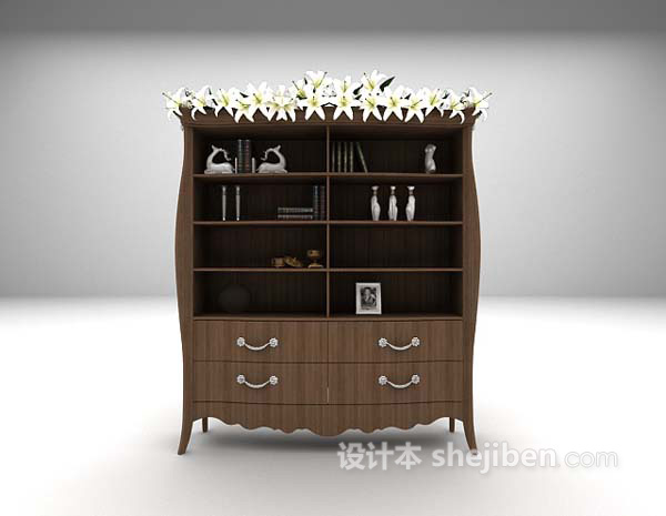 黑色展示柜免费3d模型下载