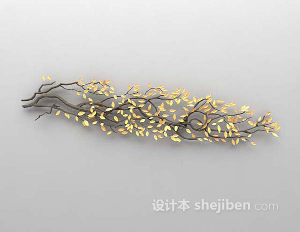 树木墙饰3d模型下载