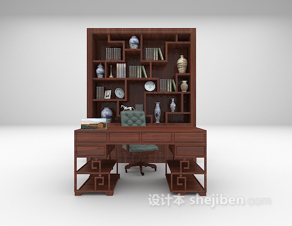 中式书桌推荐3d模型下载