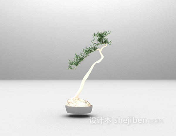 中式盆栽3d模型下载