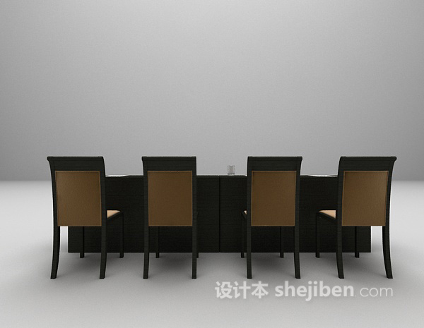 现代办公桌椅3d模型下载