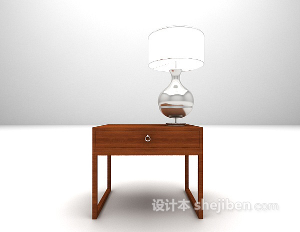 棕色玄关边几3d模型下载