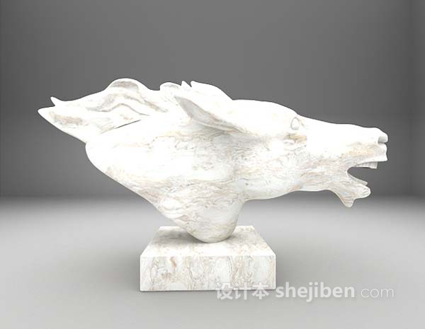 马头摆设品3d模型下载