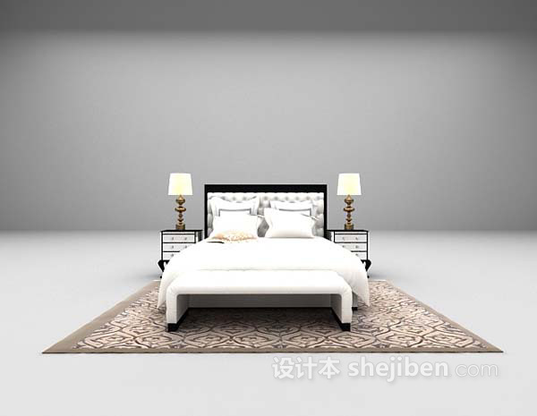 双人床欣赏3d模型下载