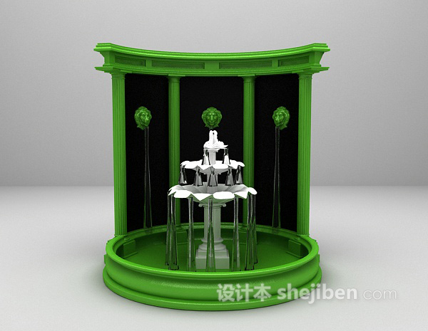 户外喷泉3d模型下载