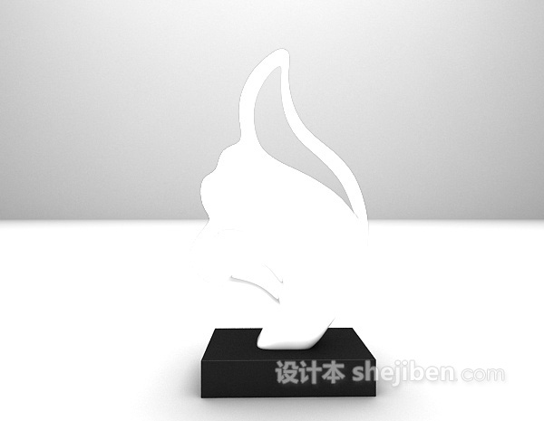 白色雕塑品3d模型下载