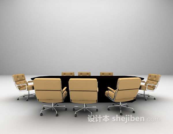 会议桌3d模型下载
