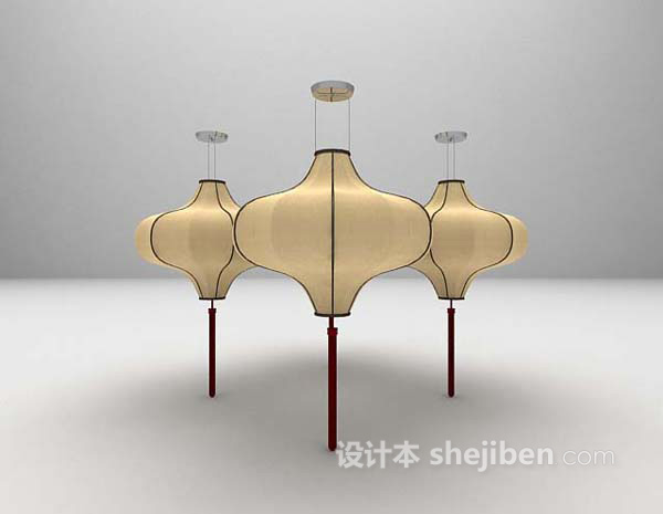 多个吊灯组合3d模型下载