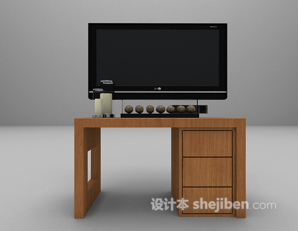 现代电视柜免费3d模型下载