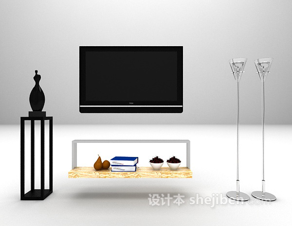 简易电视柜推荐3d模型下载