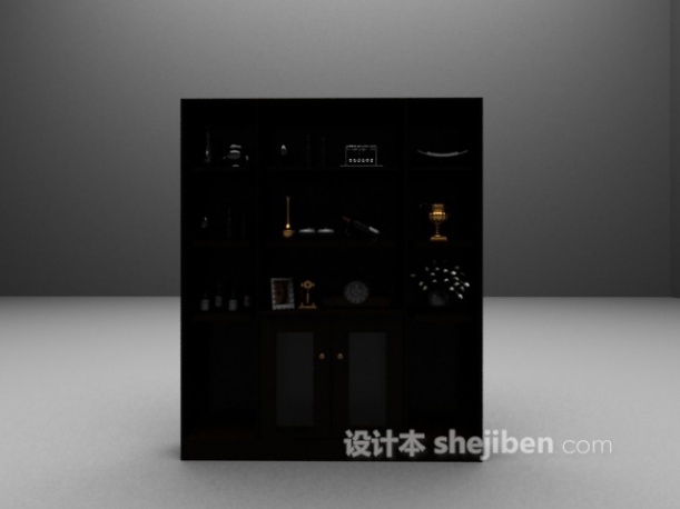 黑色展示柜推荐3d模型下载