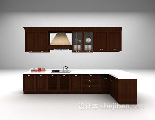 欧式橱柜3d模型下载