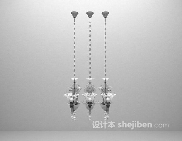 欧式组合吊灯3d模型下载
