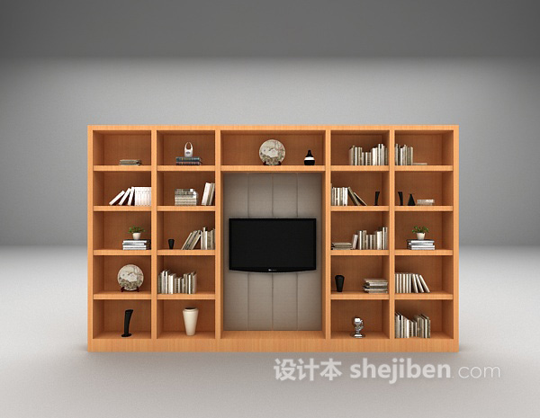 木质书柜推荐3d模型下载