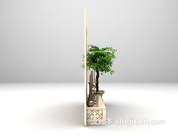 木质电视柜3d模型下载