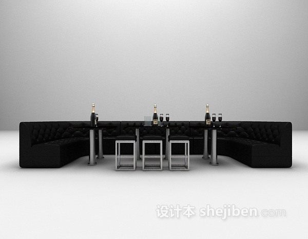 工装组合沙发3d模型下载