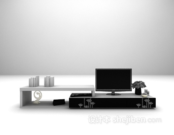 现代家用电视柜3d模型下载