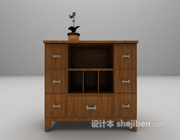 现代柜子3d模型下载