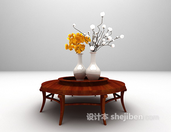 中式茶几3d模型下载