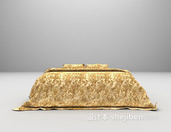 白色床免费3d模型下载