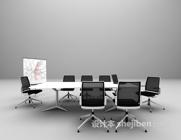 会议桌3d模型下载