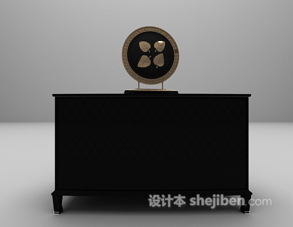黑色边柜3d模型下载