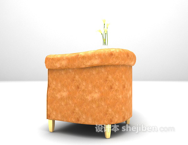 棕色双人沙发3d模型下载