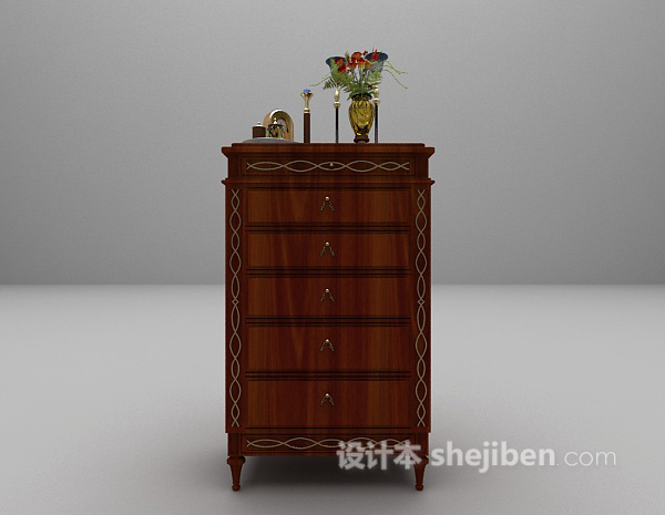 欧式边柜3d模型下载