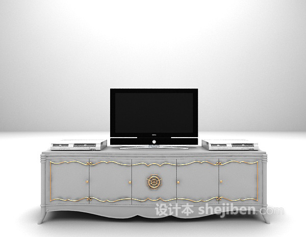 欧式电视柜max3d模型下载