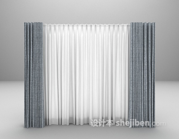 简易风格窗帘3d模型下载
