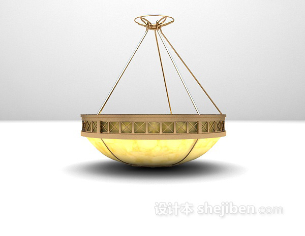 椭圆吊灯3d模型下载