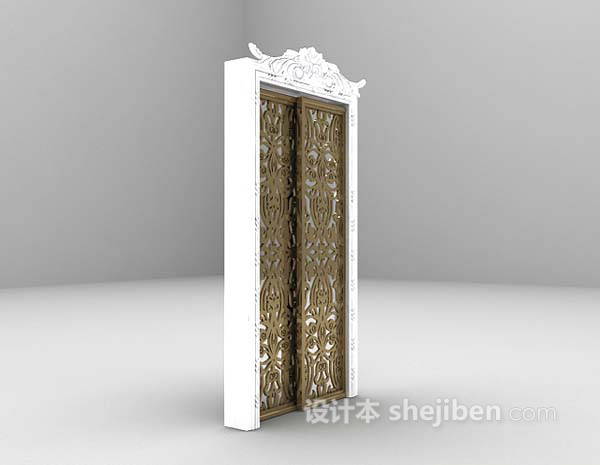 白色门3d模型下载