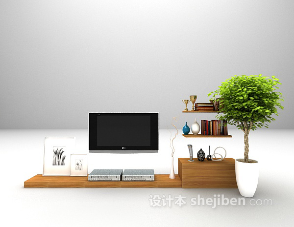 电视柜max3d模型下载