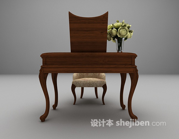 法式梳妆台3d模型下载